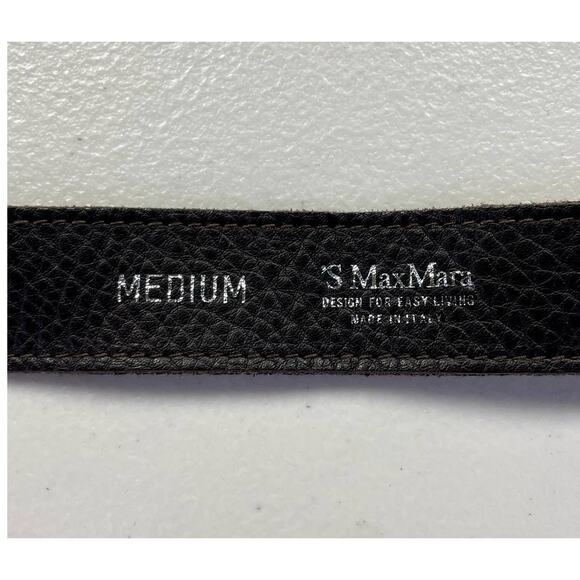 MAXMARA Skinny Leather Trim Clasp Striped Belt M main image 9